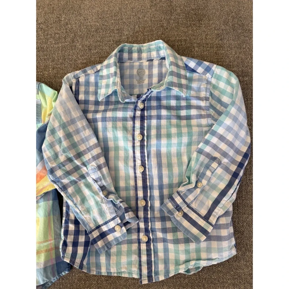 OshKosh B'gosh & Wonder Nation Toddler Boys Plaid Button Down Shirts Set 2T